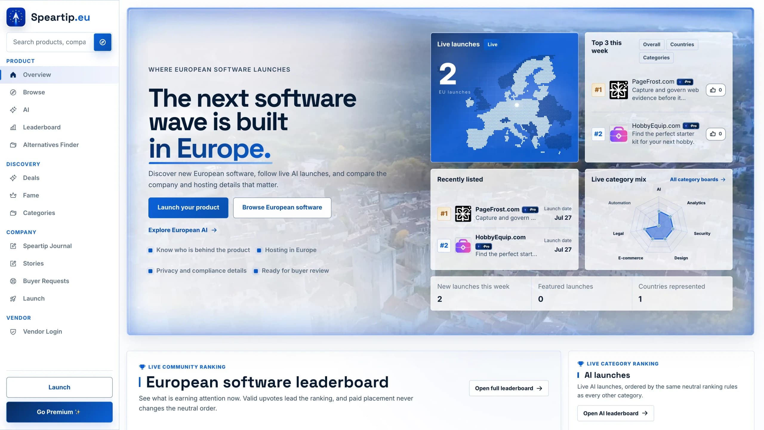 Landing page